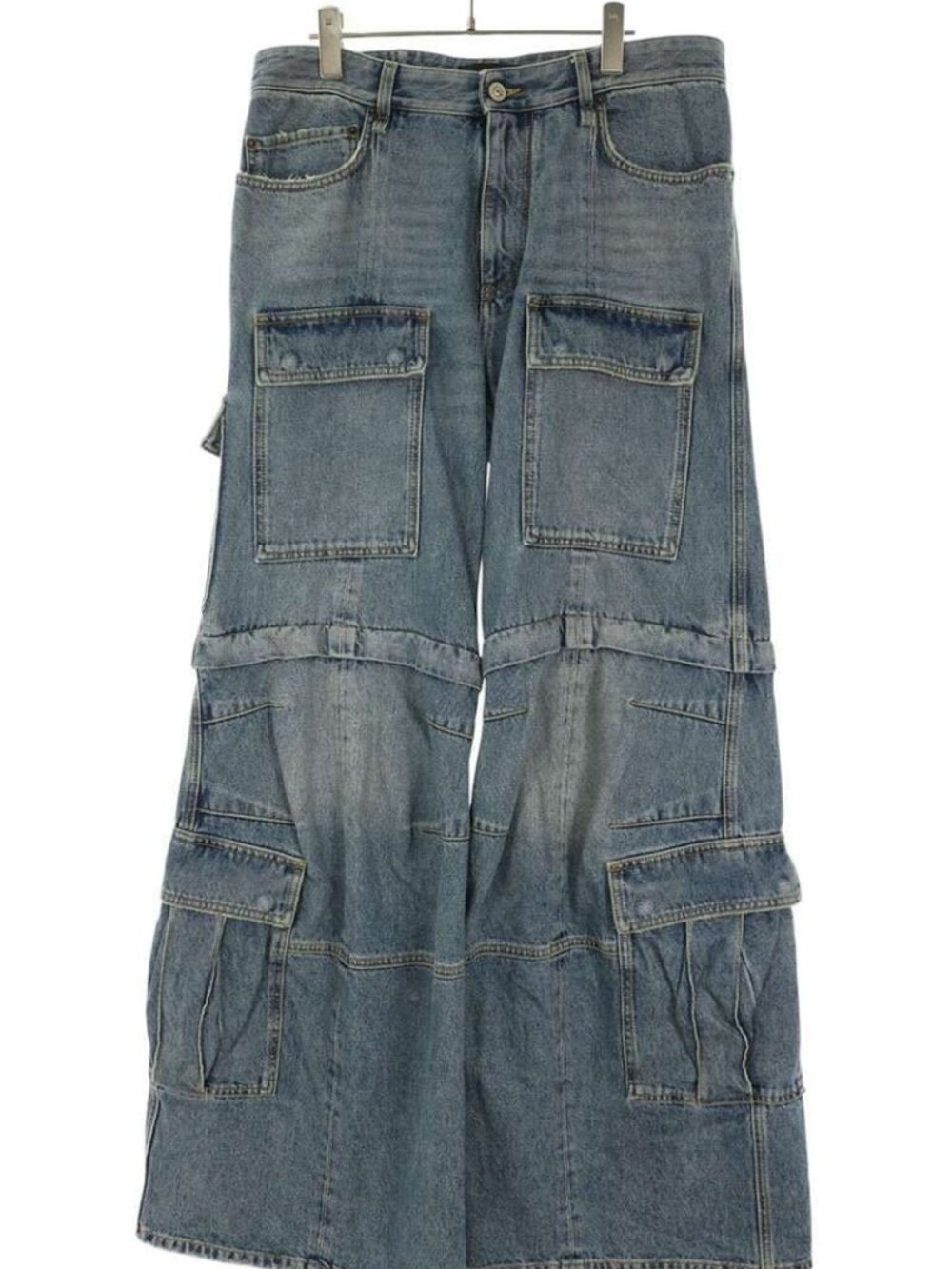 Balenciaga Flare Cargo Denim Pants